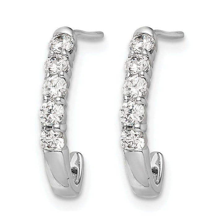 Lovely Rita's Earrings 14k White Gold 1/2 CT Diamonds J-Hoop Post Earrings