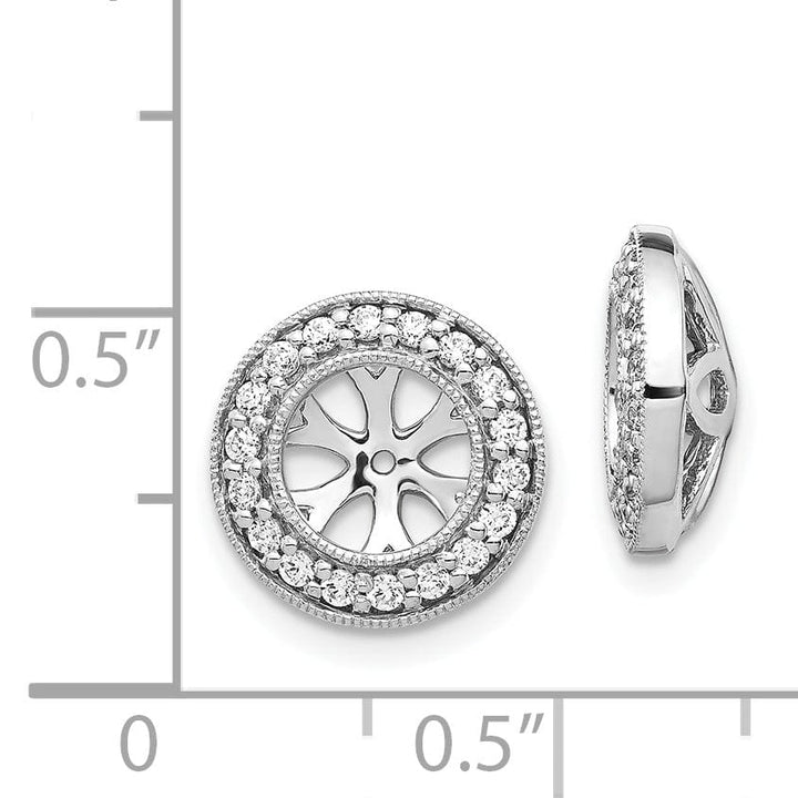 Lovely Rita's Earrings 14k White Gold 1/3 CT Diamond Circle Earring Jackets