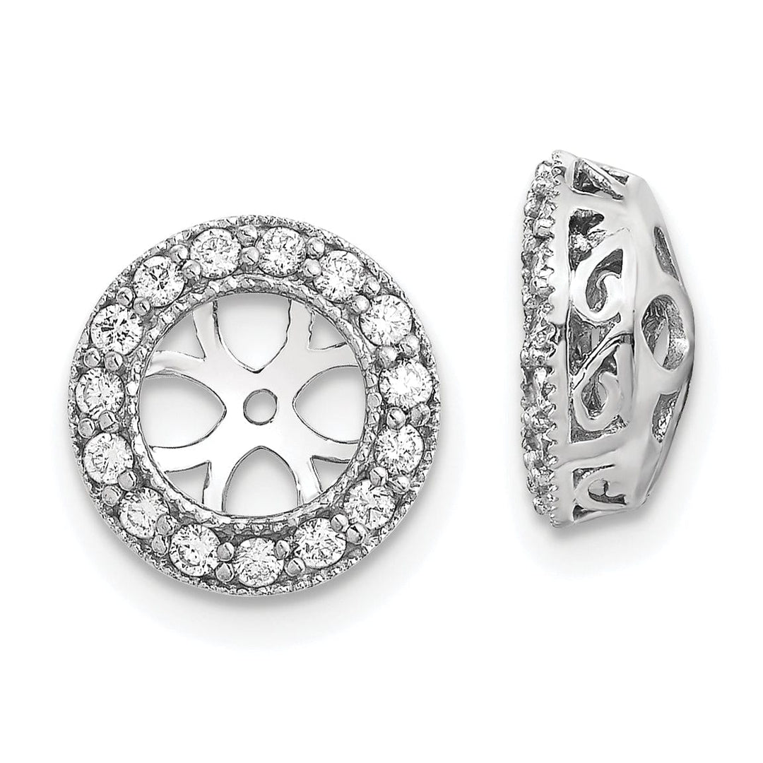 Lovely Rita's Earrings 14k White Gold 1/3 CT I1 Diamond Circle Earring Jackets