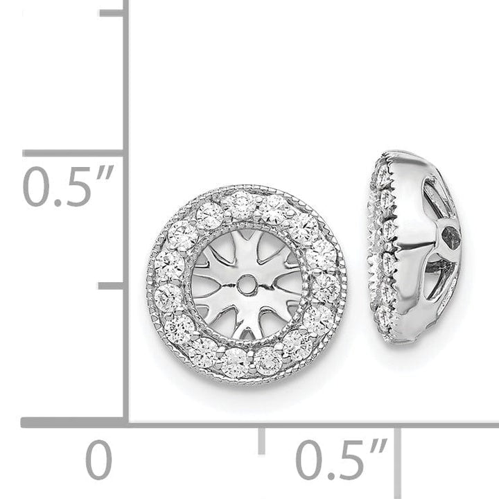 Lovely Rita's Earrings 14k White Gold 1/4 CT Diamond Circle Earring Jackets