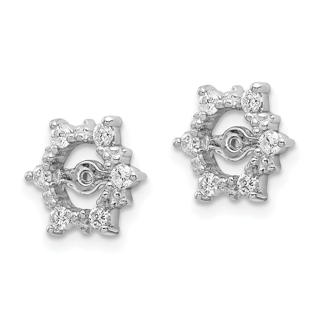Lovely Rita's Earrings 14k White Gold 1/4 CT I1 Diamond Fancy Earring Jackets