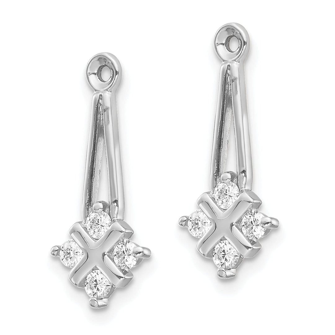 Lovely Rita's Earrings 14k White Gold 1/4 CT I2 Diamond Dangle Cluster Earring Jackets