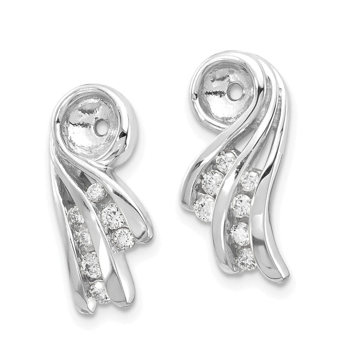 Lovely Rita's Earrings 14k White Gold 1/4 CT Si2-3 Diamond Fancy Earring Jackets