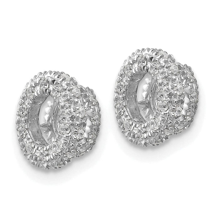 Lovely Rita's Earrings 14k White Gold 1/5 CT Diamond Circle Earring Jackets