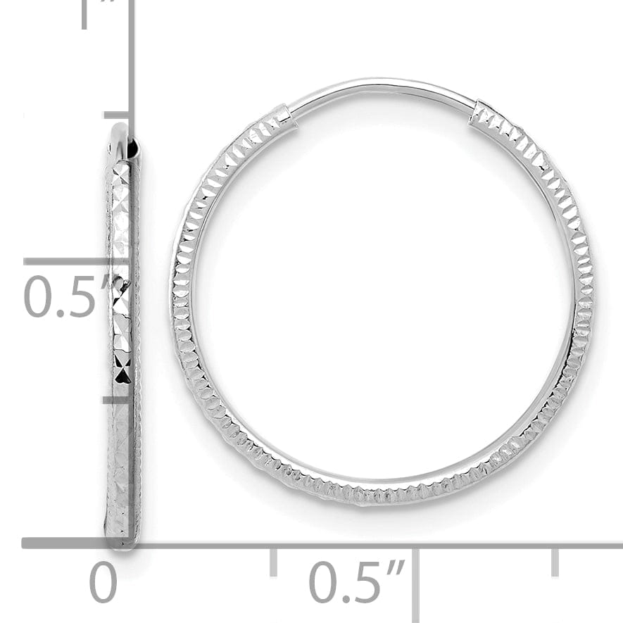 Lovely Rita's Earrings 14K White Gold 1.50x20mm Endless Hoop Earrings