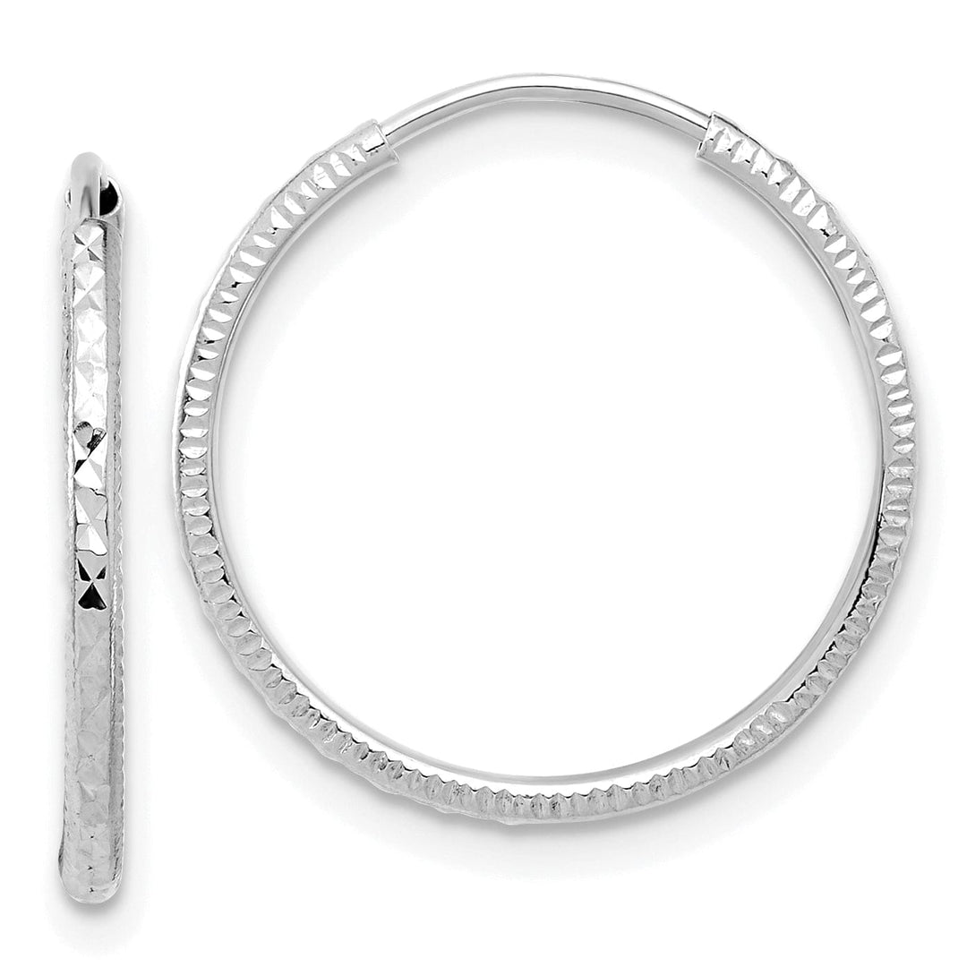Lovely Rita's Earrings 14K White Gold 1.50x20mm Endless Hoop Earrings