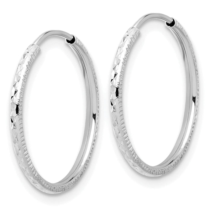 Lovely Rita's Earrings 14K White Gold 1.50x20mm Endless Hoop Earrings