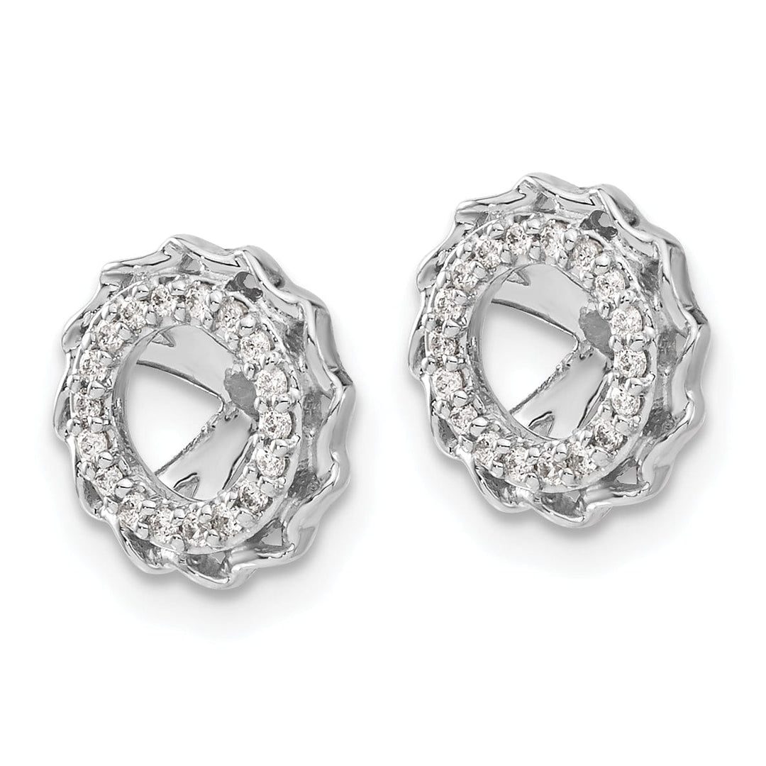 Lovely Rita's Earrings 14k White Gold  1/6 CT Diamond Twisted Edge Earring Jackets