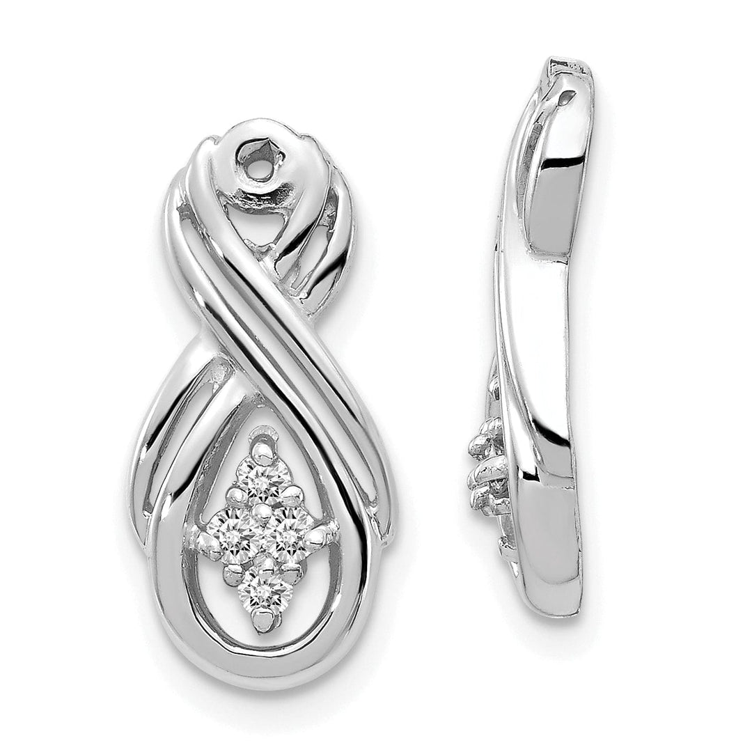 Lovely Rita's Earrings 14k White Gold 1/8 carat VS Diamond Infinity Earring Jackets