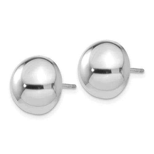 Lovely Rita's Earrings 14k White Gold 12MM Half Ball Post Earrings