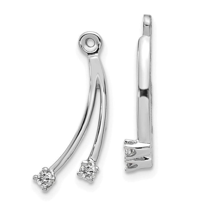 Lovely Rita's Earrings 14k White Gold 2-Stone Dangle 1/8 CT I1 Diamond Earring Jackets