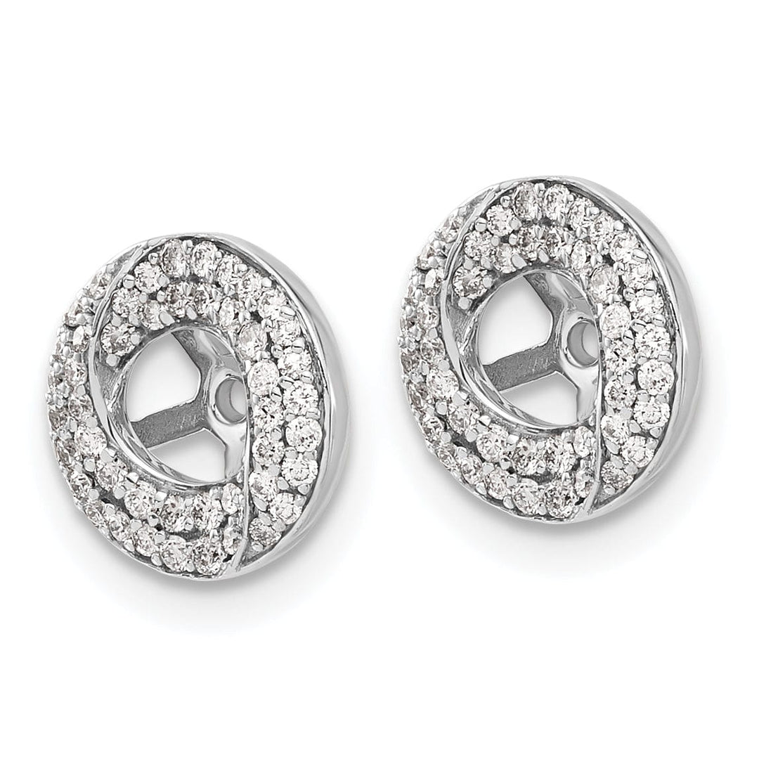 Lovely Rita's Earrings 14k White Gold 3/8 CT Diamond Cluster Round Earring Jackets