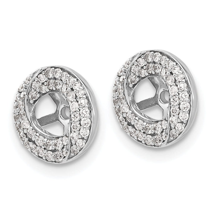 Lovely Rita's Earrings 14k White Gold 3/8 CT Diamond Cluster Round Earring Jackets