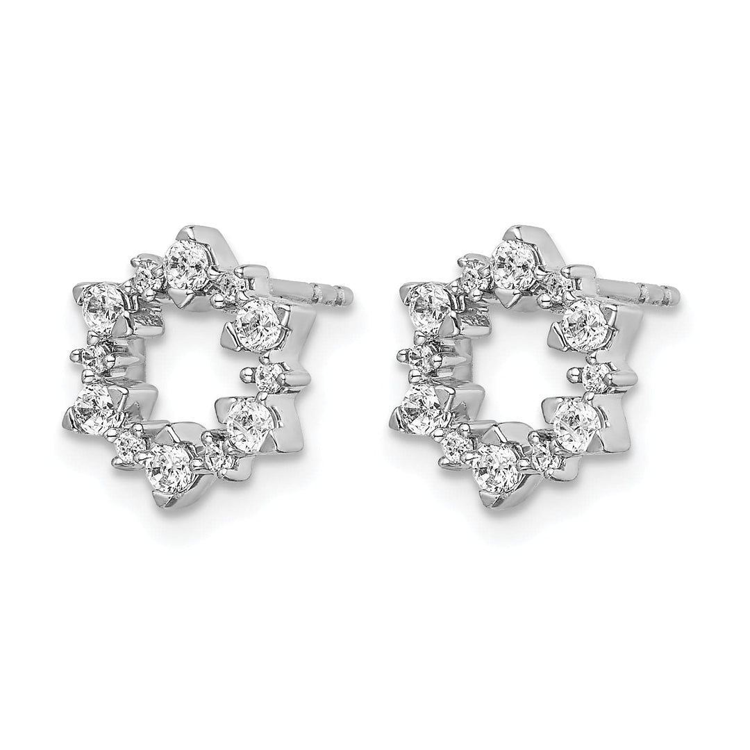 Lovely Rita's Earrings 14k White Gold 3/8 CT Diamond Fancy Sunburst Design Post Earrings