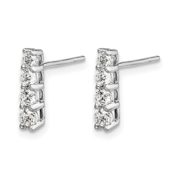 Lovely Rita's Earrings 14k White Gold 4-Stone Design 1/2 CT Diamond Post Earrings