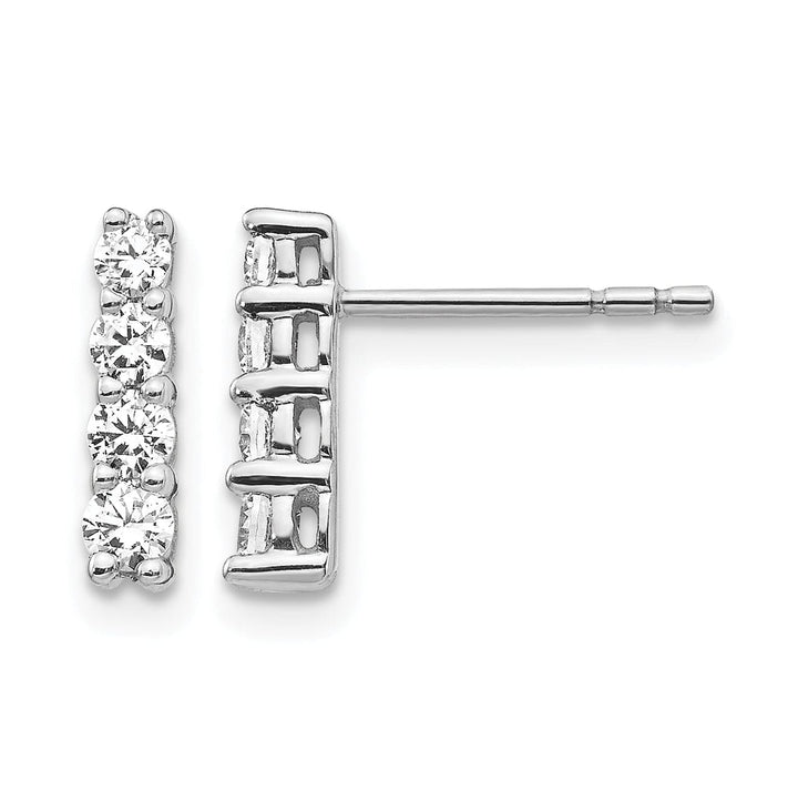Lovely Rita's Earrings 14k White Gold 4-Stone Design 1/2 CT Diamond Post Earrings