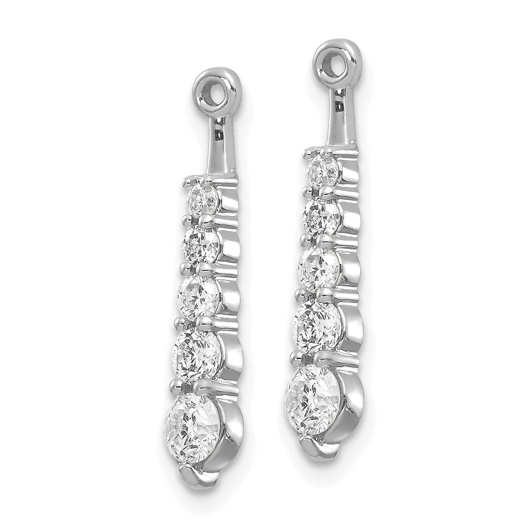 Lovely Rita's Earrings 14k White Gold 5/8 CT I1 Diamond 5-Stone Dangle Earring Jackets