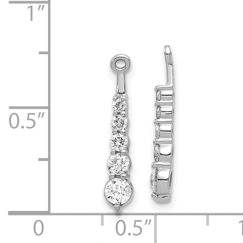 Lovely Rita's Earrings 14k White Gold 5/8 CT I1 Diamond 5-Stone Dangle Earring Jackets