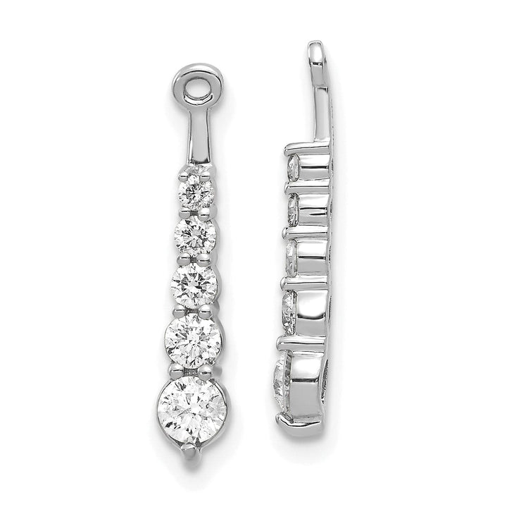 Lovely Rita's Earrings 14k White Gold 5/8 CT I1 Diamond 5-Stone Dangle Earring Jackets