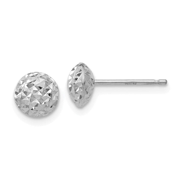 Lovely Rita's Earrings 14K White Gold Artistic Polished 6mm Button Post Earrings