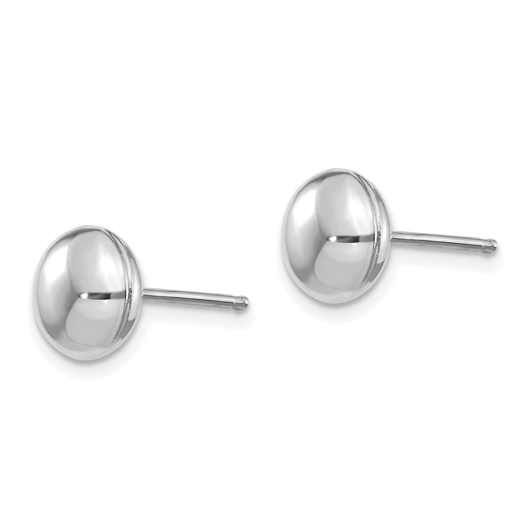 Lovely Rita's Earrings 14K White Gold Beautiful Polished 8mm Button Post Earrings