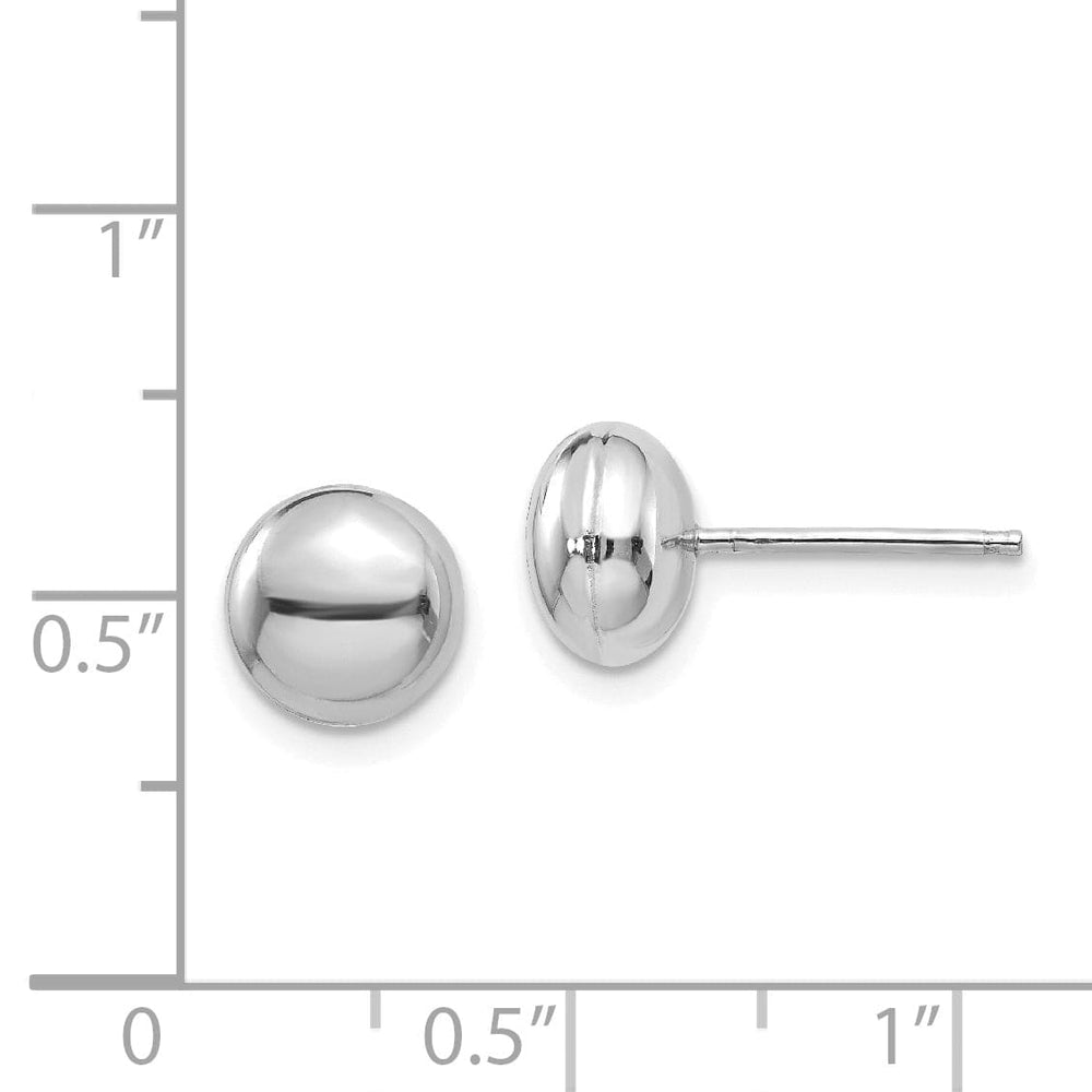 Lovely Rita's Earrings 14K White Gold Beautiful Polished 8mm Button Post Earrings