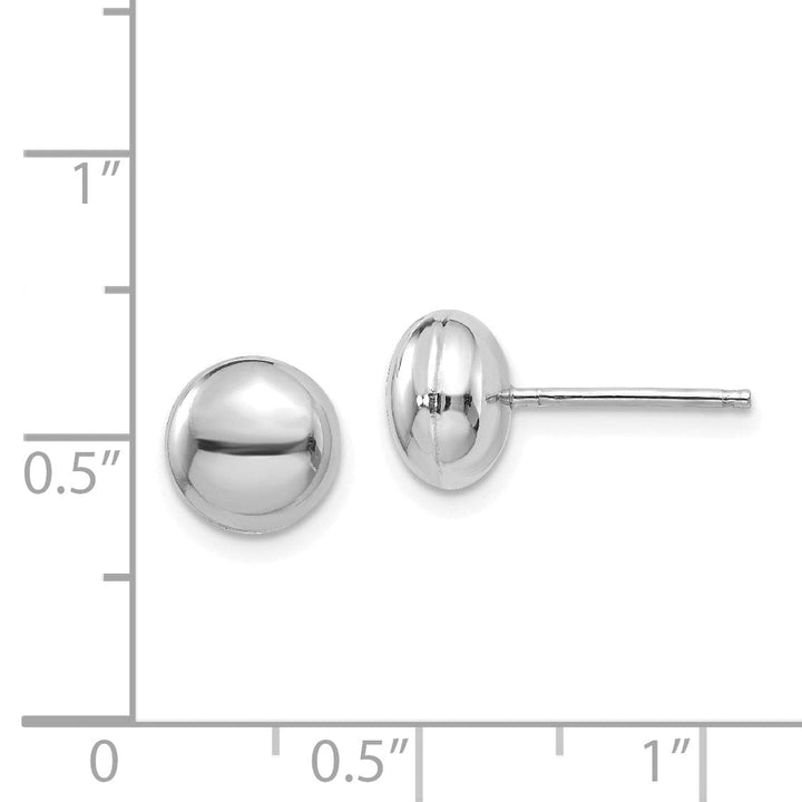 Lovely Rita's Earrings 14K White Gold Beautiful Polished 8mm Button Post Earrings