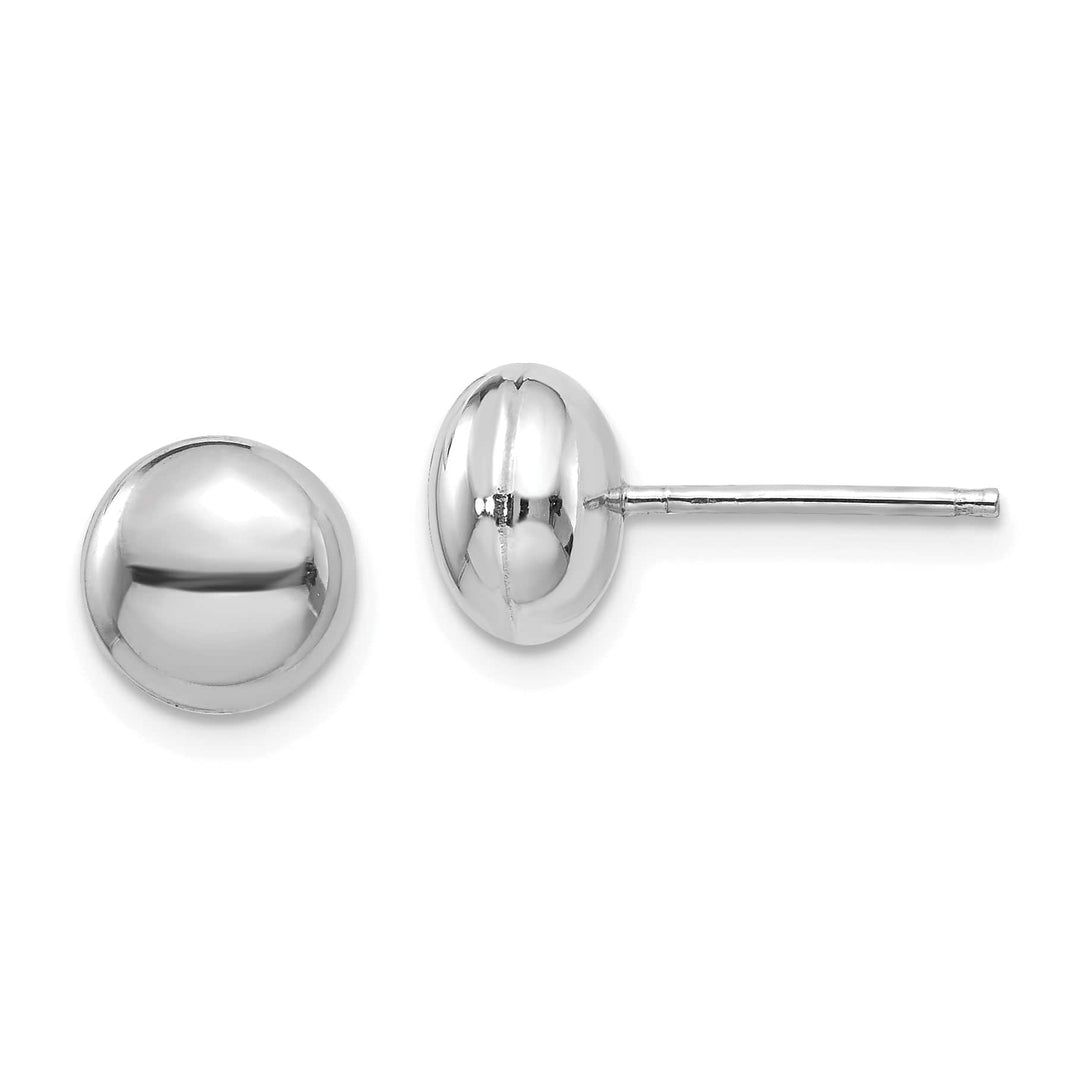 Lovely Rita's Earrings 14K White Gold Beautiful Polished 8mm Button Post Earrings