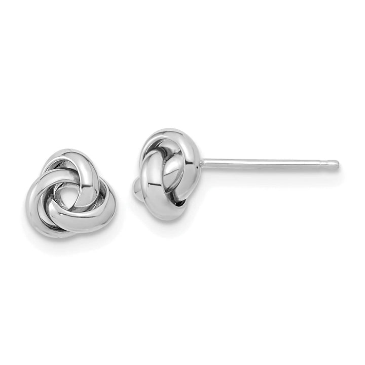 Lovely Rita's Earrings 14K White Gold Bold Polished 6.5mm Love Knot Post Earrings