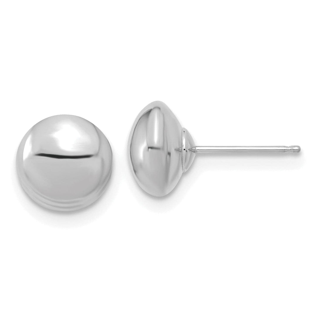 Lovely Rita's Earrings 14K White Gold Bold Polished 8mm Button Post Earrings