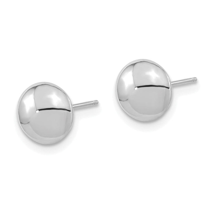 Lovely Rita's Earrings 14K White Gold Bold Polished 8mm Button Post Earrings