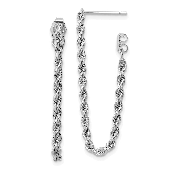 Lovely Rita's Earrings 14K White Gold Brilliant Polished 2.15 mm Rope Post Earrings