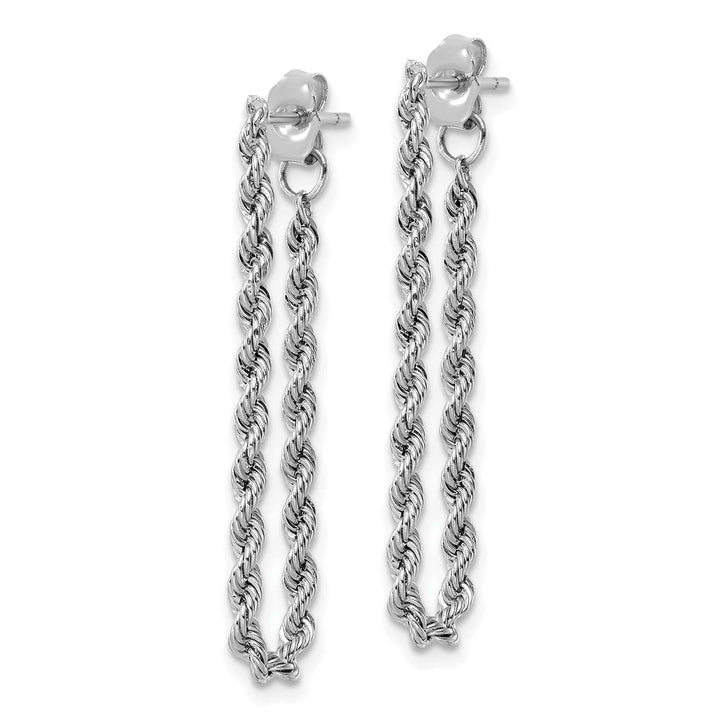 Lovely Rita's Earrings 14K White Gold Brilliant Polished 2.15 mm Rope Post Earrings