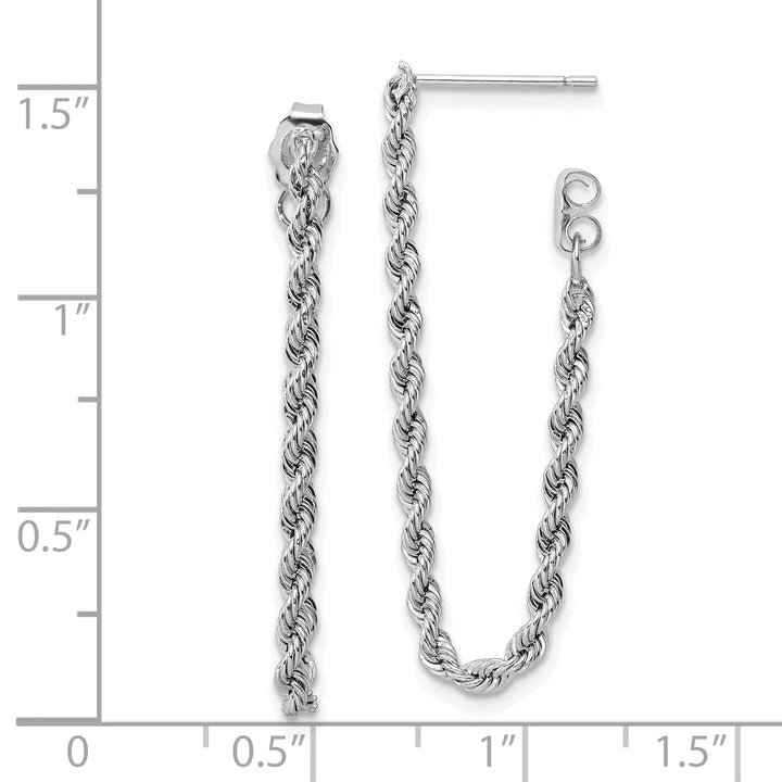 Lovely Rita's Earrings 14K White Gold Brilliant Polished 2.15 mm Rope Post Earrings