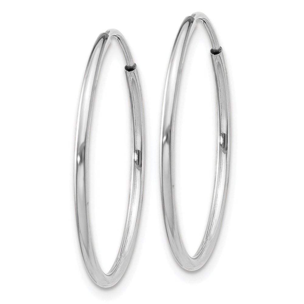 Lovely Rita's Earrings 14K White Gold Chic Polished 1.2mm x 25mm Endless Hoop Earrings