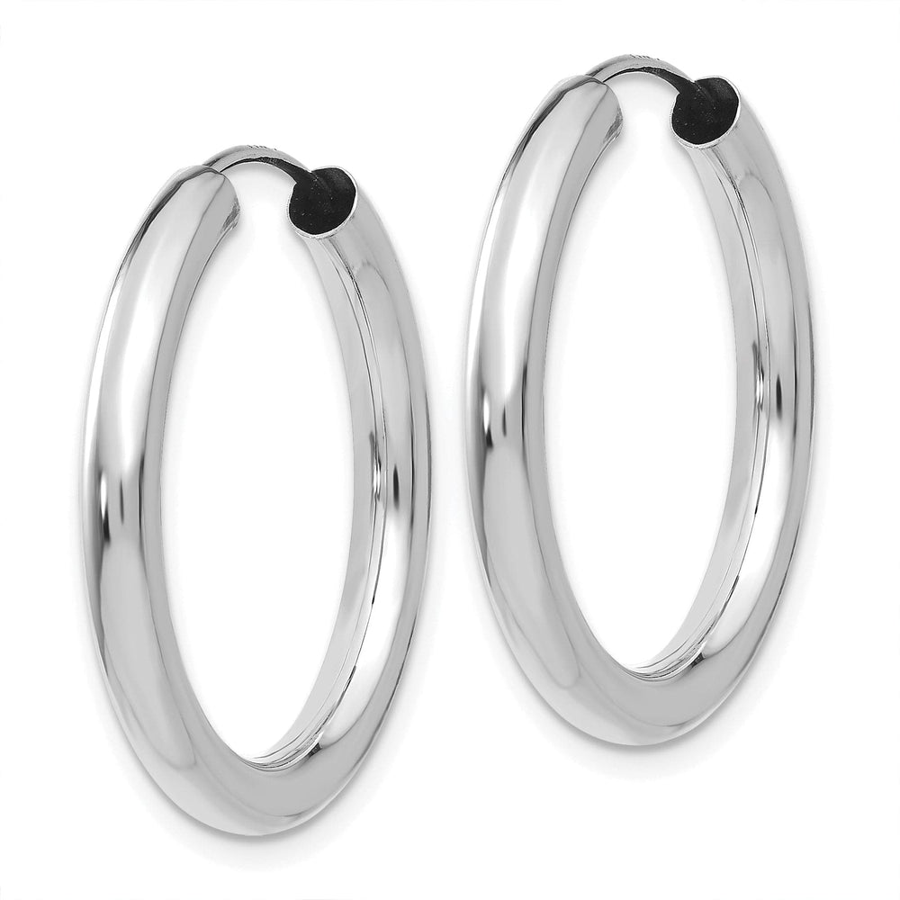 Lovely Rita's Earrings 14K White Gold Chic Polished 3.00x25mm Endless Hoop Earrings