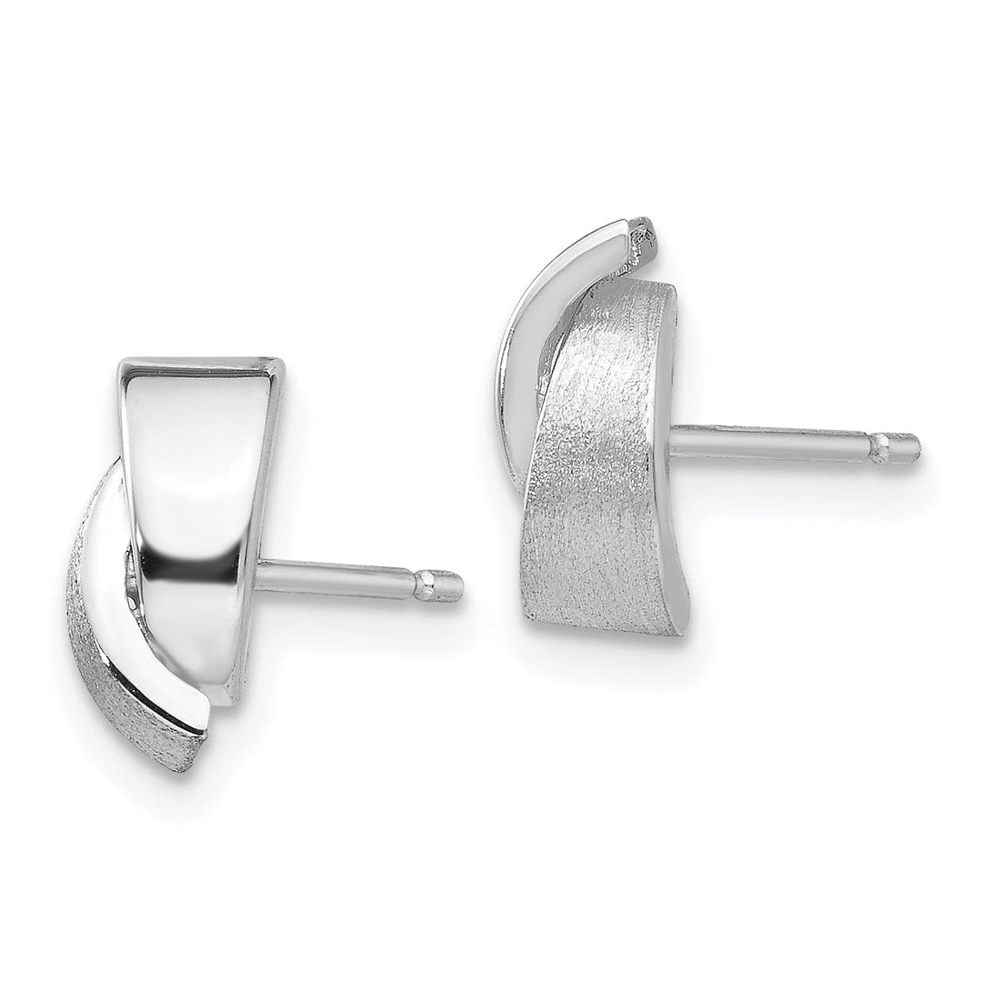 Lovely Rita's Earrings 14K White Gold Chic Polished 6mm Fancy Post Earrings