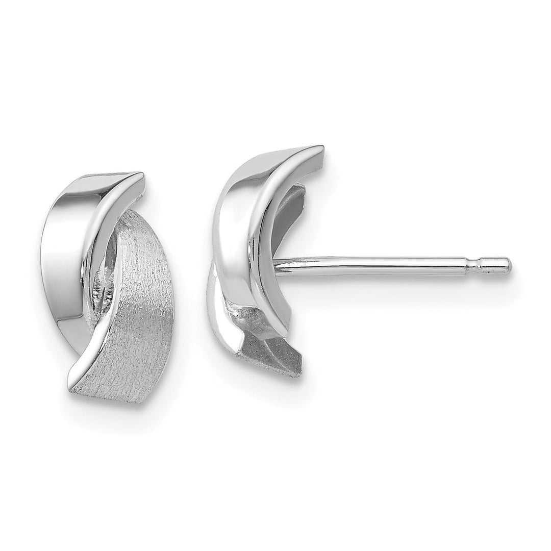 Lovely Rita's Earrings 14K White Gold Chic Polished 6mm Fancy Post Earrings
