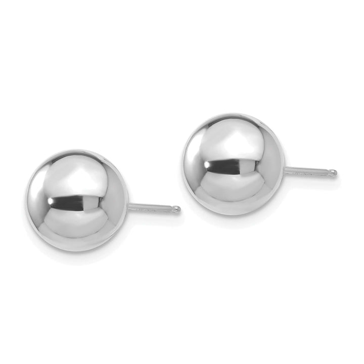 Lovely Rita's Earrings 14K White Gold Chic Polished 9mm Ball Post Earrings