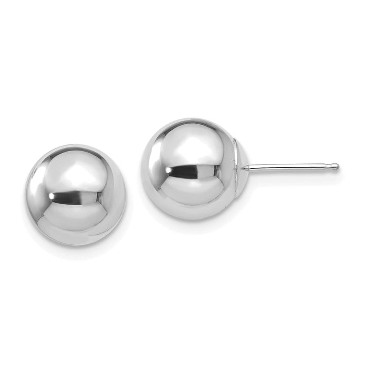 Lovely Rita's Earrings 14K White Gold Chic Polished 9mm Ball Post Earrings