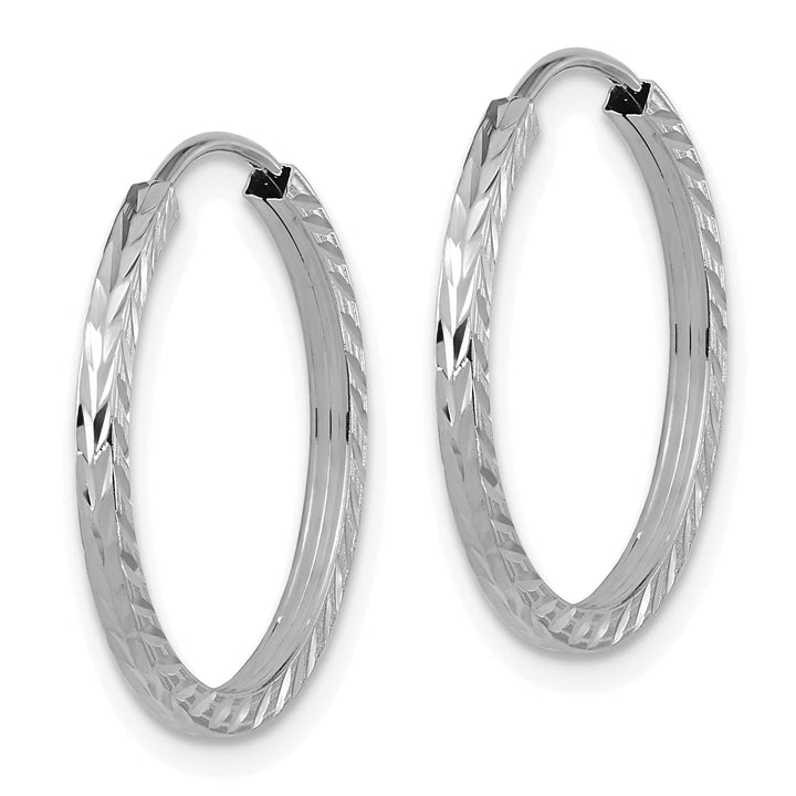 Lovely Rita's Earrings 14K White Gold Chic Square-Tube 1.35x20mm Endless Hoop Earrings