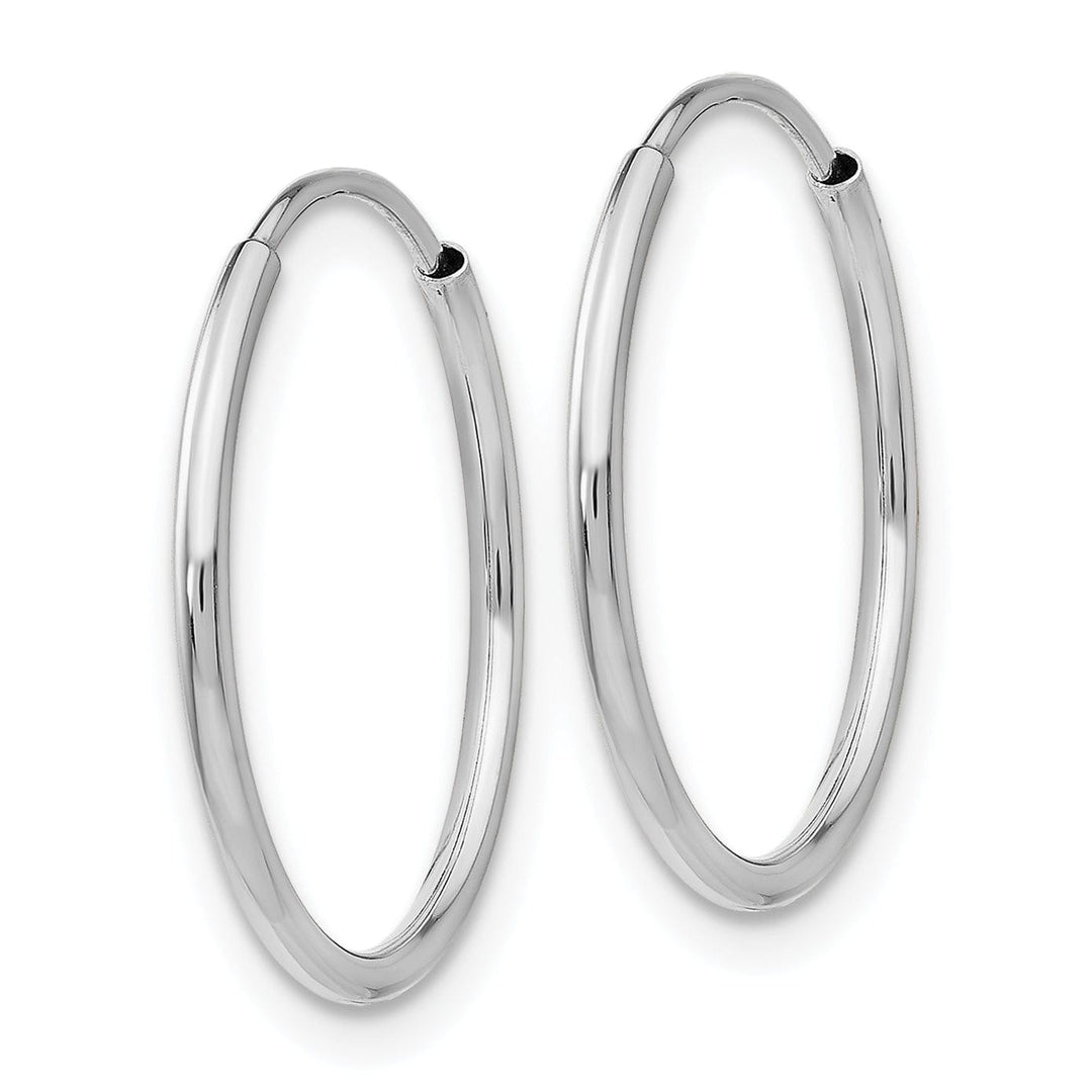 Lovely Rita's Earrings 14K White Gold Classic Polished 1.2mm x 20mm Endless Hoop Earrings