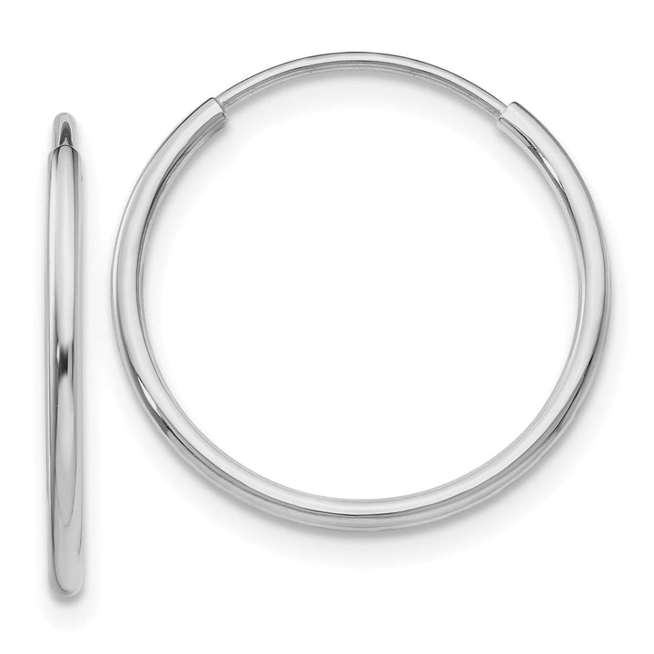 Lovely Rita's Earrings 14K White Gold Classic Polished 1.2mm x 20mm Endless Hoop Earrings