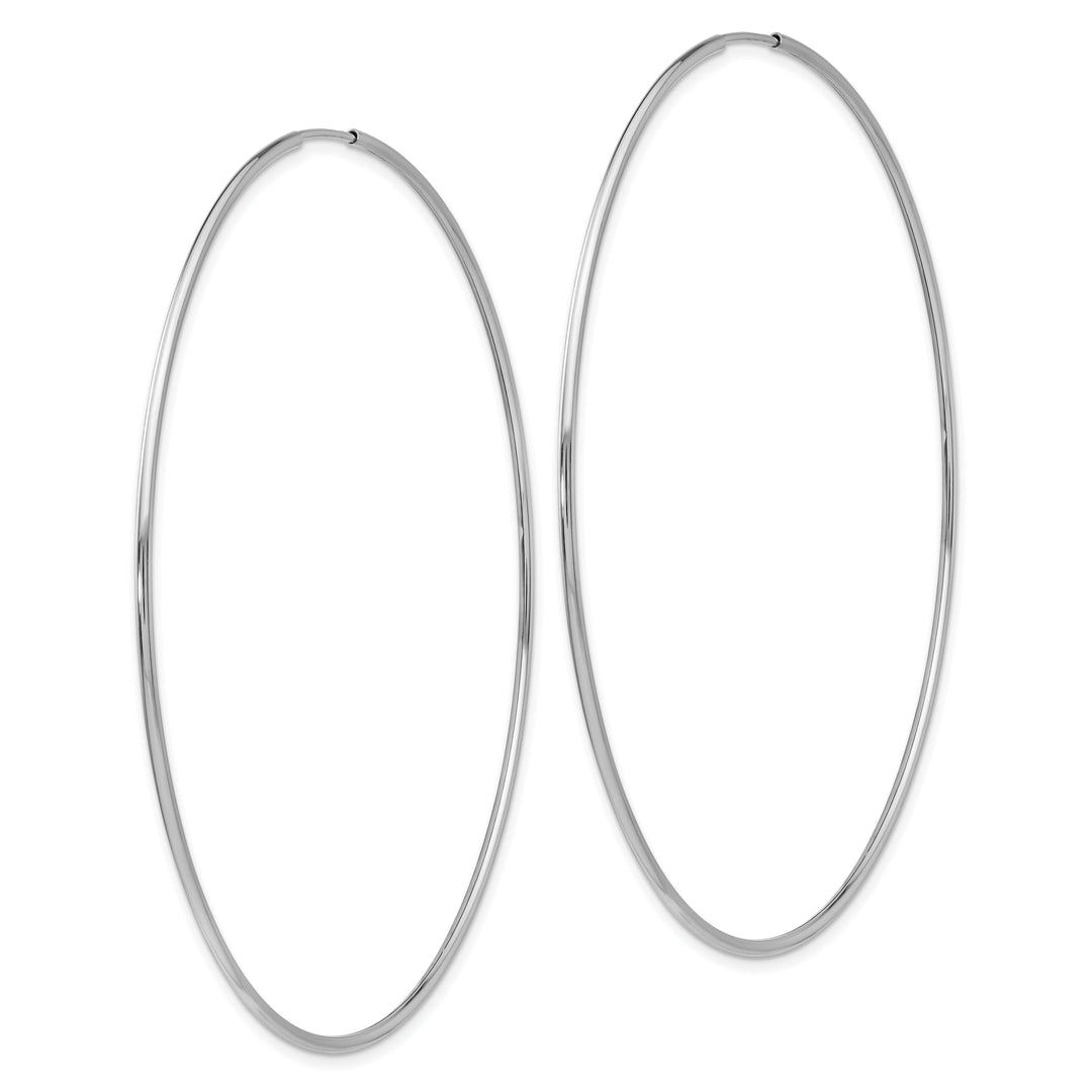 Lovely Rita's Earrings 14K White Gold Classic Polished 69mm Endless Hoop Earrings