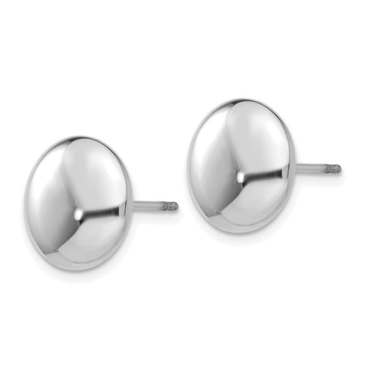 Lovely Rita's Earrings 14K White Gold Cute Polished 12mm Button Post Earrings