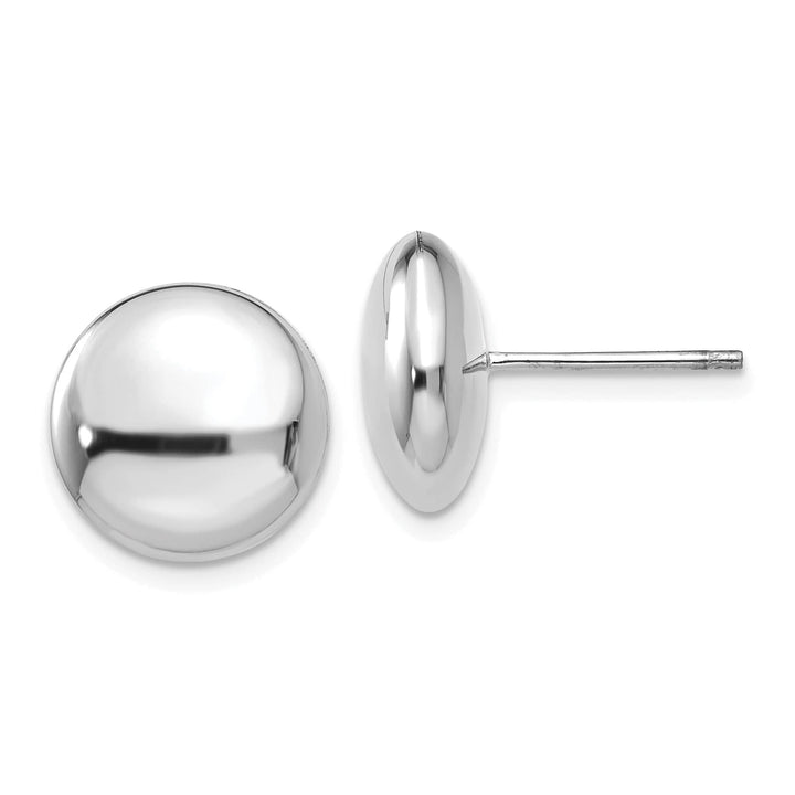 Lovely Rita's Earrings 14K White Gold Cute Polished 12mm Button Post Earrings
