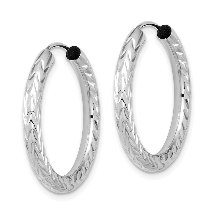 Lovely Rita's Earrings 14K White Gold Dainty D.C 3.00x25mm Endless Hoop Earrings