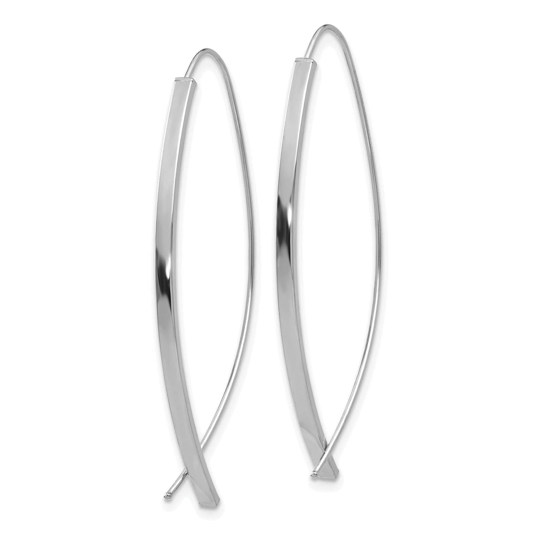 Lovely Rita's Earrings 14K White Gold Elegant Polished 16.5mm Threader Earrings