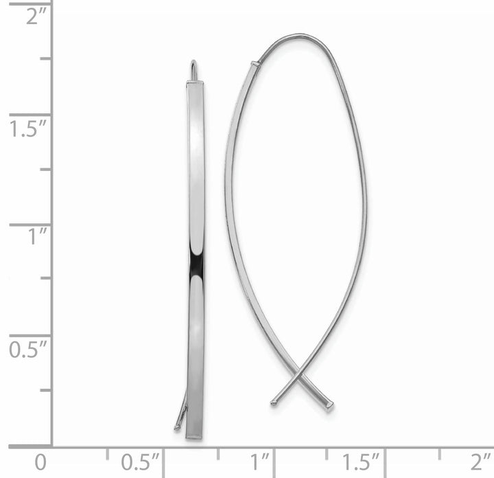 Lovely Rita's Earrings 14K White Gold Elegant Polished 16.5mm Threader Earrings