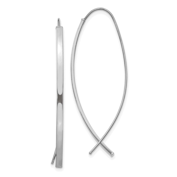 Lovely Rita's Earrings 14K White Gold Elegant Polished 16.5mm Threader Earrings